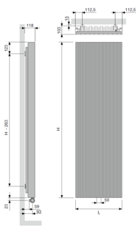 Vasco Bryce V100 Verticale Aluminium Radiator H2000 B375 (1503 Watt) - witte structuurlak S600