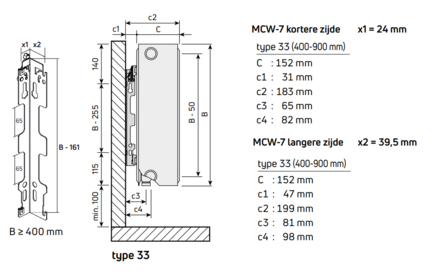 Radson radiator Integra  FLEX 8C  NEW H500 L1000 T33 (2035 W) 