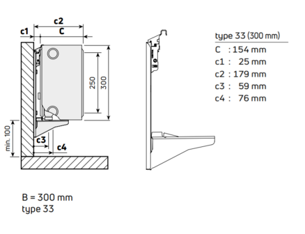 Radson radiator Parada FLEX 8C  NEW  H750 L600 T33 (1652 W)