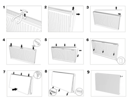 Vlakke Voorplaat H900 - L900 met LIJNmotief voor paneelradiator VKM8