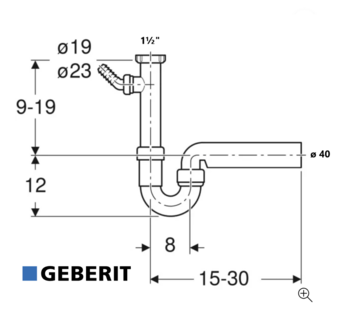 Geberit Buissifon Enkel 6/4&quot; - 40 mm   152.713.11.1 