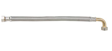 Flexibel Met Inox Omvlechting  met bocht 90&deg; 4/4&quot;F - 4/4&quot;F - 100 cm