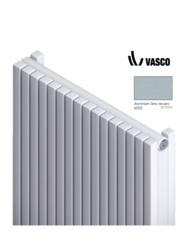 Vasco Verticale Design Radiator Carre CPVN-PLUS H2000 B655  Aluminium Grey January M302 (2451 Watt)  