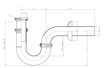 Buis Sifon 5/4&quot;-32 mm Lavabo/ Handenwasser Chrom&eacute;