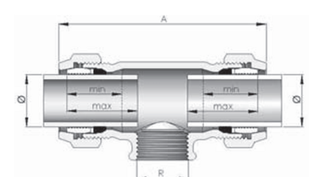 Gebo galva klem T-stuk 3/4&quot; met aftakking 3/4&quot; 