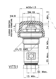 Begetube Insert Ventiel Thermostatisch Type H  (Kort model) - 911000006