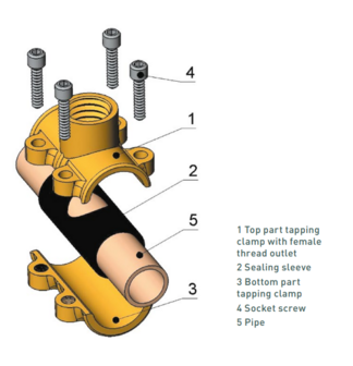 Rapid aftak T-STUK  1&frac14;&quot;-1&quot;F-1&frac14;&quot; (voor stalen buis 5/4&quot;)