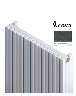 Vasco Verticale design radiator Carre CPVN-PLUS H2000 B415 M301 ANTRACIET JANUARI  (1632Watt)  