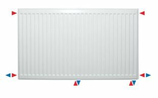 VKM8 UNI T22 Paneelradiator H900 L700 (1635 Watt)  8-aansluitpunten