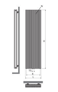 Vasco Verticale Design Radiator Carre CPVN2-ZB H2000 B595 Wit RAL 9016  (2557 Watt)