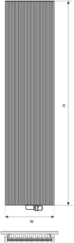 Vasco Bryce V100 Verticale Aluminium Radiator H2000 B375 (1503 Watt) - witte structuurlak S600