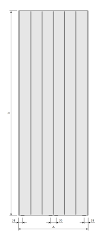 Radson Faro Verticale Radiator T22 H2100 B600 (2323 Watt) - RAL 9016