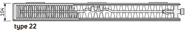 Radson radiator Integra  FLEX 8C  H400 L1200 T22 ( 1465 Watt) - NIEUW MODEL