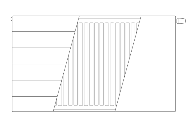 Vlakke Voorplaat H900 - L600 met LIJNmotief voor paneelradiator VKM8