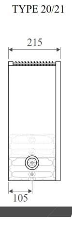 Jaga Strada  radiator 35 x 050 x 20 (1030 W bij regime 75/65/20°C)