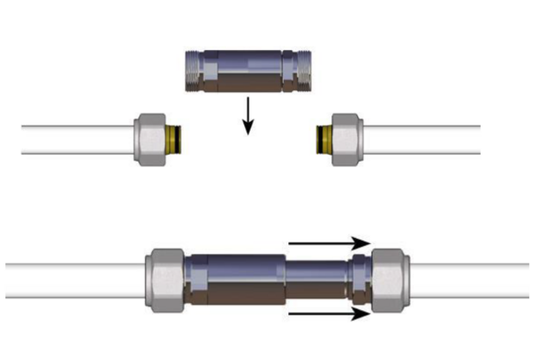 uitschuifbare reparatie koppeling voor 3/4" Euroconus