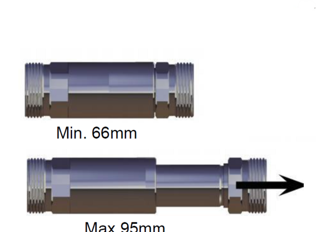 uitschuifbare reparatie koppeling voor 3/4" Euroconus