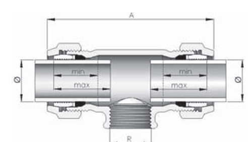 Gebo galva klem T-stuk 3/4" met aftakking 3/4" 