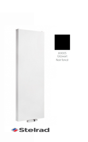 Stelrad Vertex Plan Verticale radiator H2200 - T22 - L600 (2538 Watt) met vlakke voorplaat  ZWART  A 9005