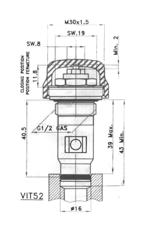 Begetube Insert Ventiel Thermostatisch Type D (Lang Model) - 911000005