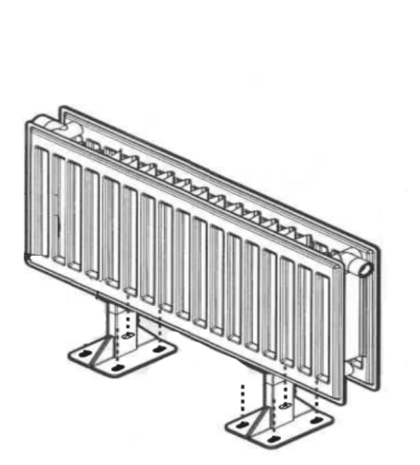 Radiatorvoeten Stelrad Set van 2 Expanders T22 - T33  (Afgewerkte Vloer) met afdekplaat