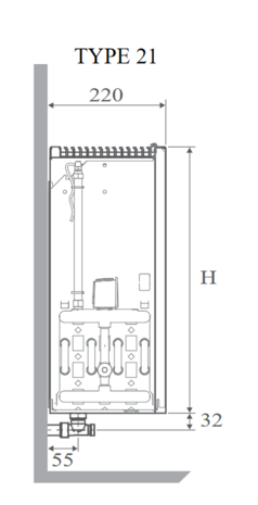 Jaga Strada Hybrid MM  35 x 060 x 21 (2561 W bij regime 75/65/20°C)