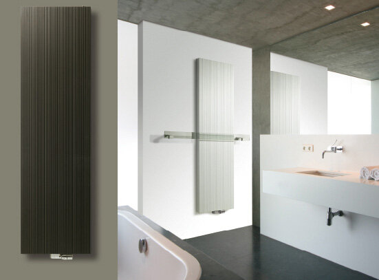 Vasco Bryce V75 Verticale Aluminium Radiator H1600 B600 (1836 Watt) -  KLEUR  LIGHT BEIGE  9811