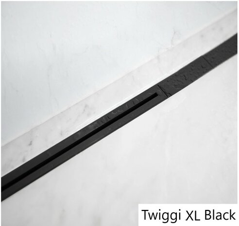CarroDrain vloergoot Twiggi  XL LOW  100 TOT 160 CM  met ZWART  Rooster