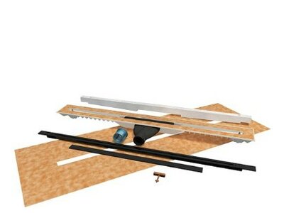 CarroDrain vloergoot Twiggi  XS LOW  80 TOT 110 CM  met ZWART  Rooster